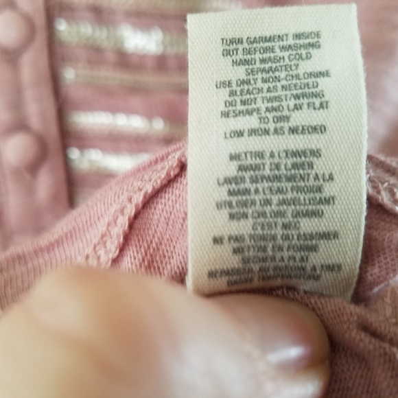 C. Keer Pink Sequin Fringe Trim Top - Picture 7 of 8